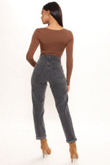 Hometown Cutie Mom Jeans - Grey Ins Street