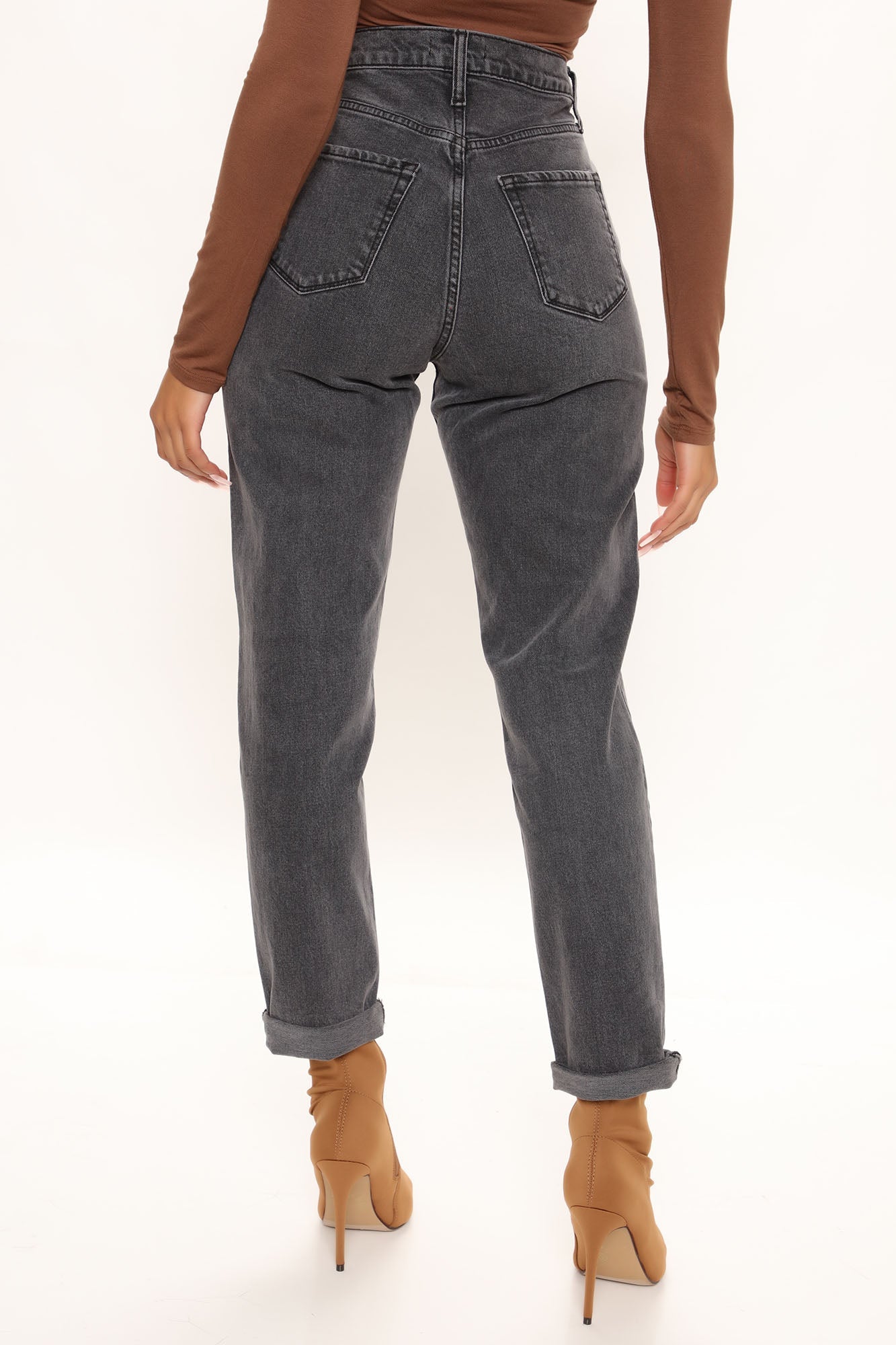 Hometown Cutie Mom Jeans - Grey Ins Street