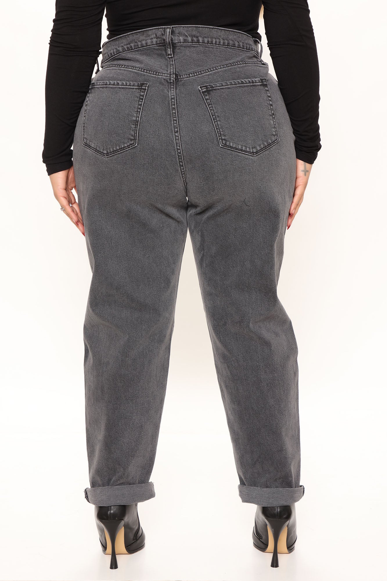 Hometown Cutie Mom Jeans - Grey Ins Street