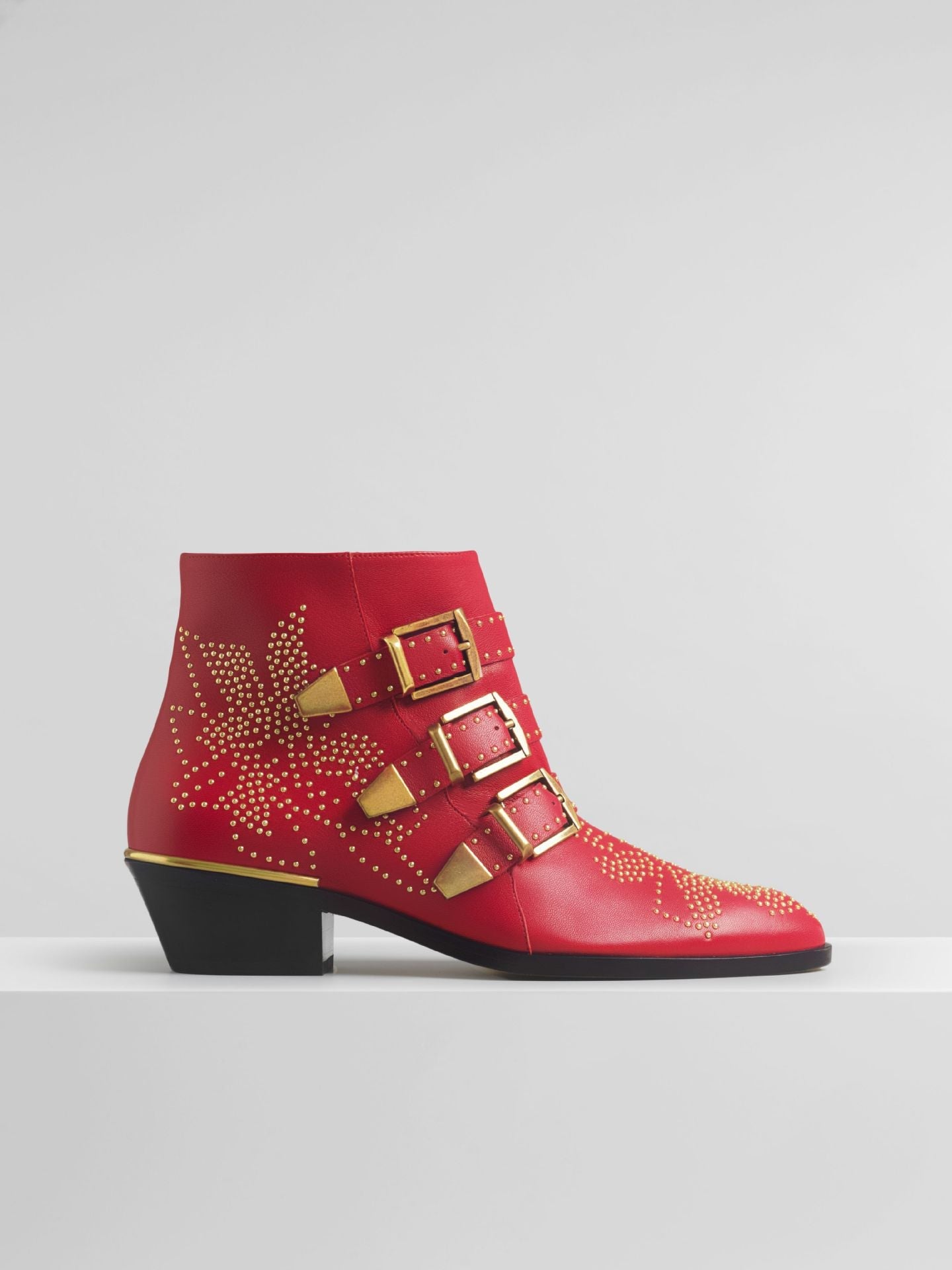 Rivets Velvet Ankle Boots Newgew