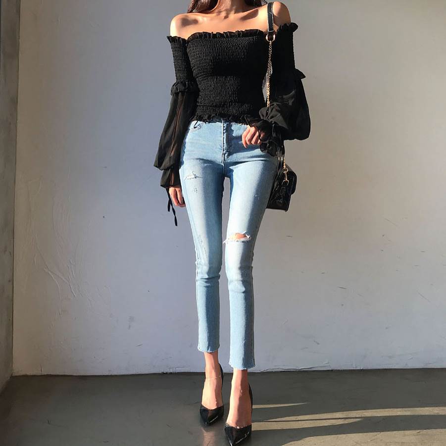 Fawna Smocked Eyelet Crop Top - White - FINAL SALE
