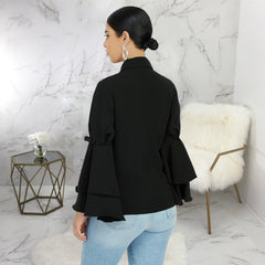 Isabella Buttoned Solid Casual Tunic Top