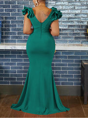 Elegantes Maxikleid mit Rüschenärmeln
