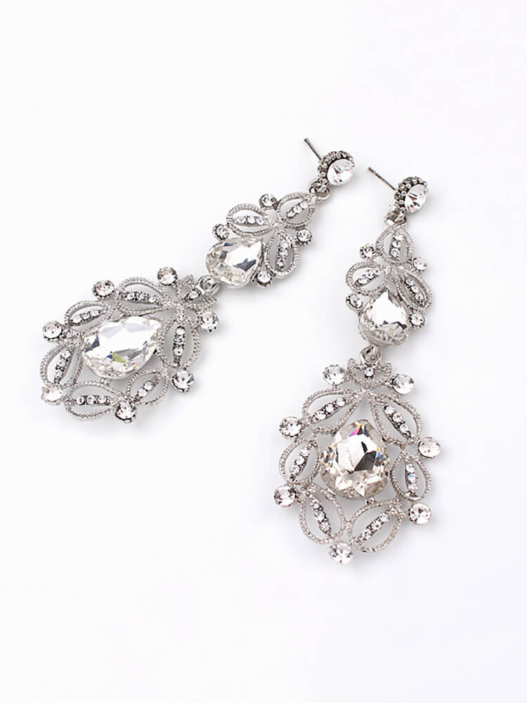 Strass Hohl-Out Patchwork Ohrringe