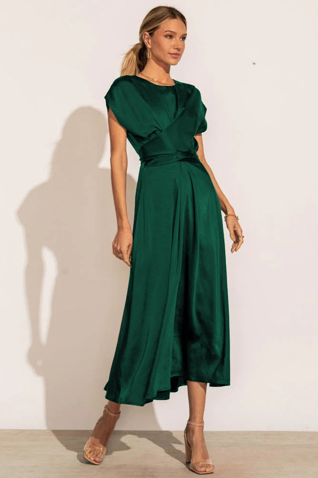 Scoop A-line Satin Bridesmaid Dress