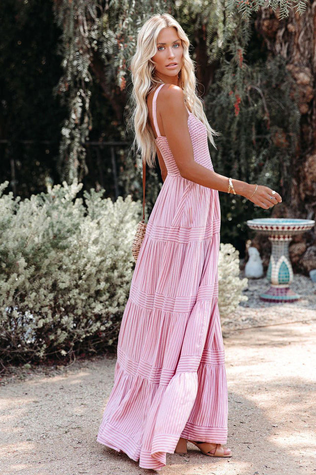 Swing Pleated Maxi Boho Dress Newgew