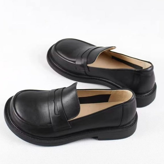 Handmade Loafers Big Toe Comfortable Soft Leather Shoes