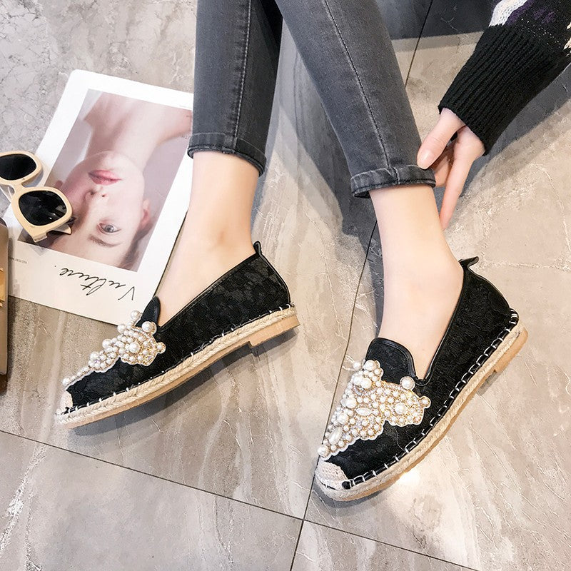 Bunte Strass-Espadrilles im Fischerstil 