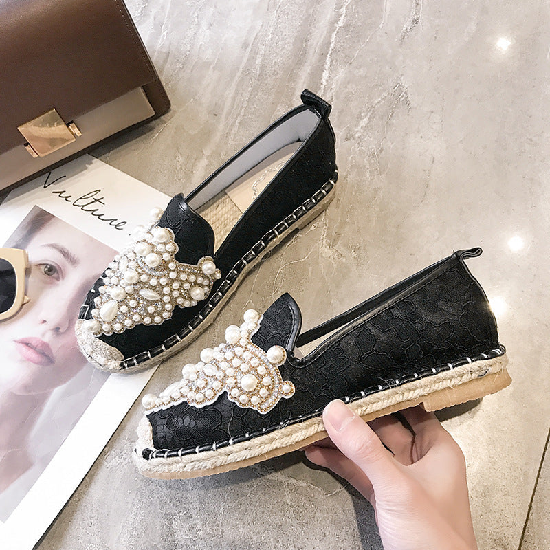 Bunte Strass-Espadrilles im Fischerstil 