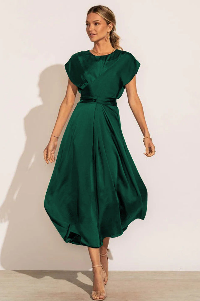 Scoop A-line Satin Bridesmaid Dress