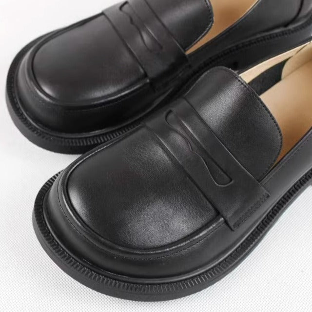 Handmade Loafers Big Toe Comfortable Soft Leather Shoes