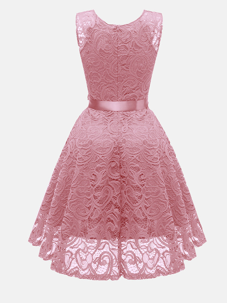 Elegant Sleeveless Lace Party Dress
