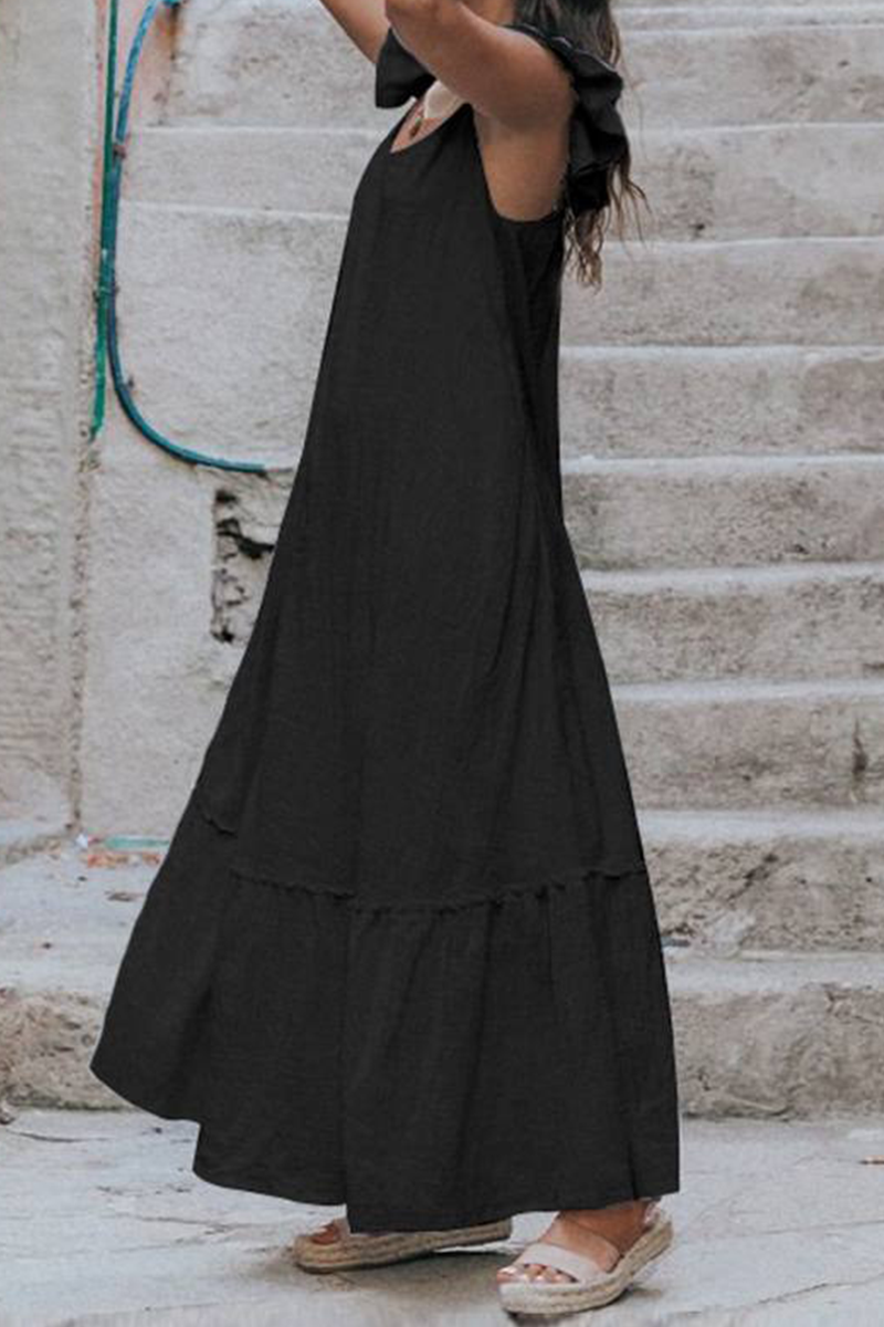 Solid Flounce Spaghetti Strap Cake Skirt Dresses Ins Street