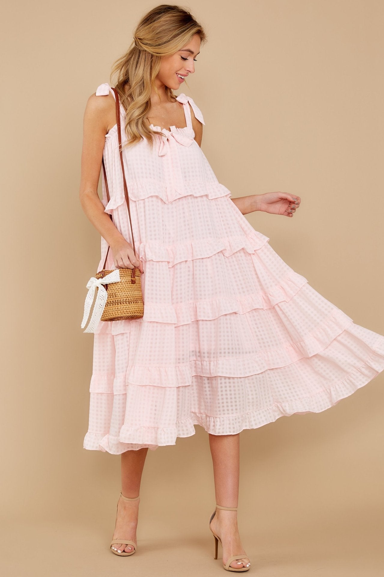 Autumn Tones Ruffle Tiered Midi Dress