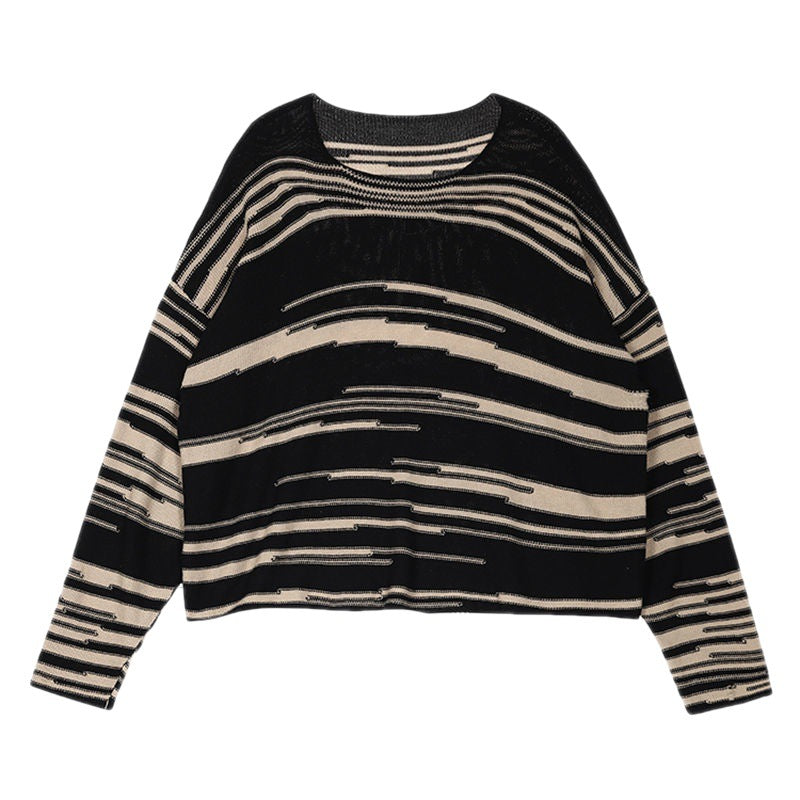 Oversized Stripe Jumper Knit Sweater
