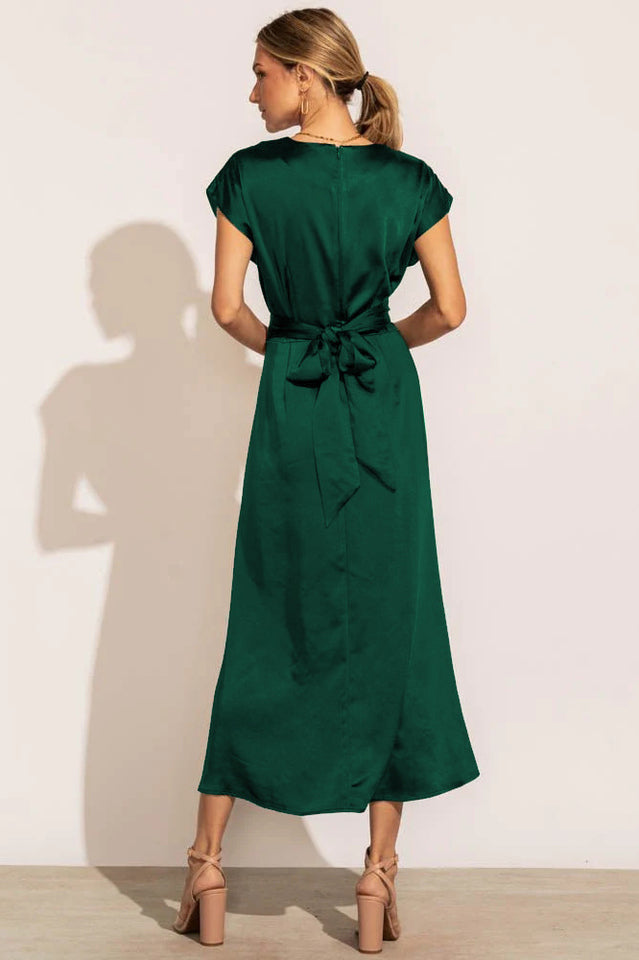 Scoop A-line Satin Bridesmaid Dress