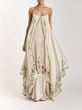 V-Neck Sleeveless Hollow Floor-Length Standard-Waist Women's Dress Ins street