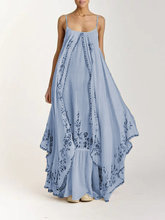 V-Neck Sleeveless Hollow Floor-Length Standard-Waist Women's Dress Ins street
