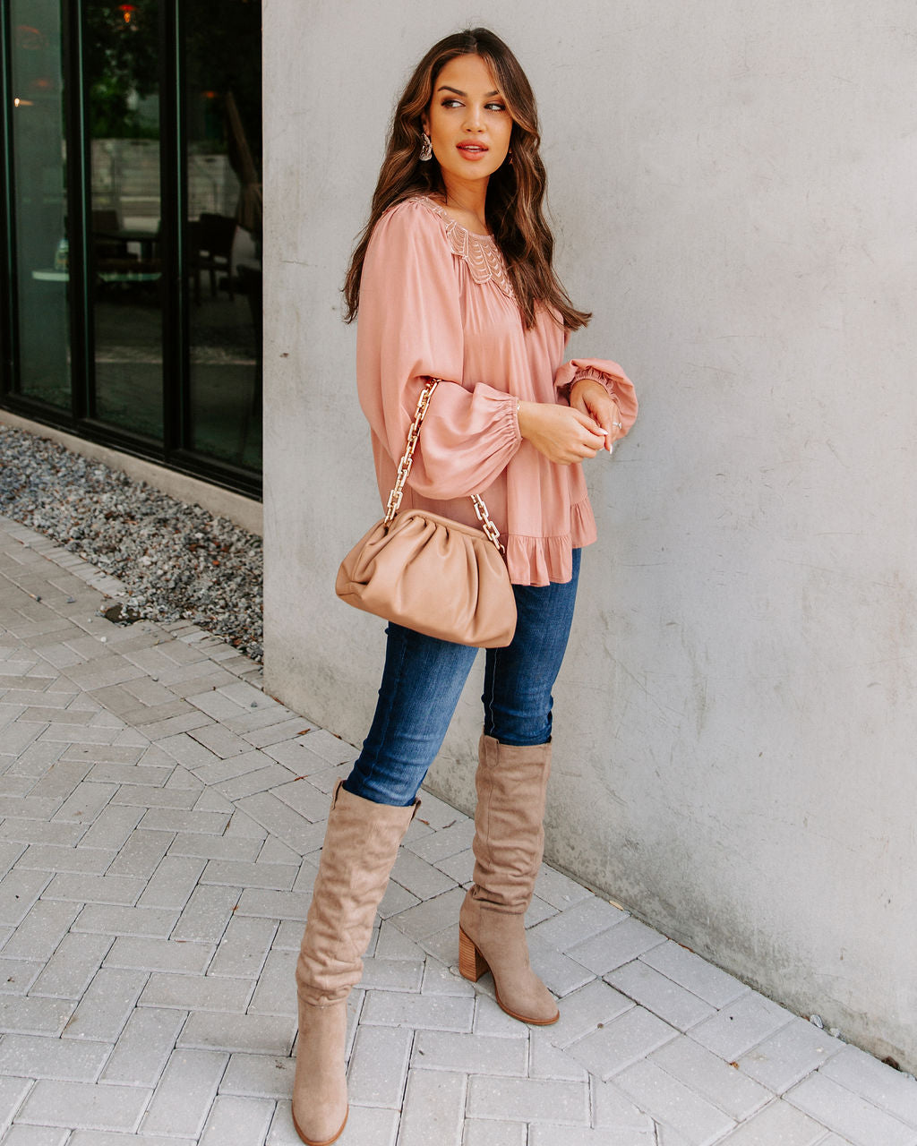 Last Glance Lace Blouse - Ginger