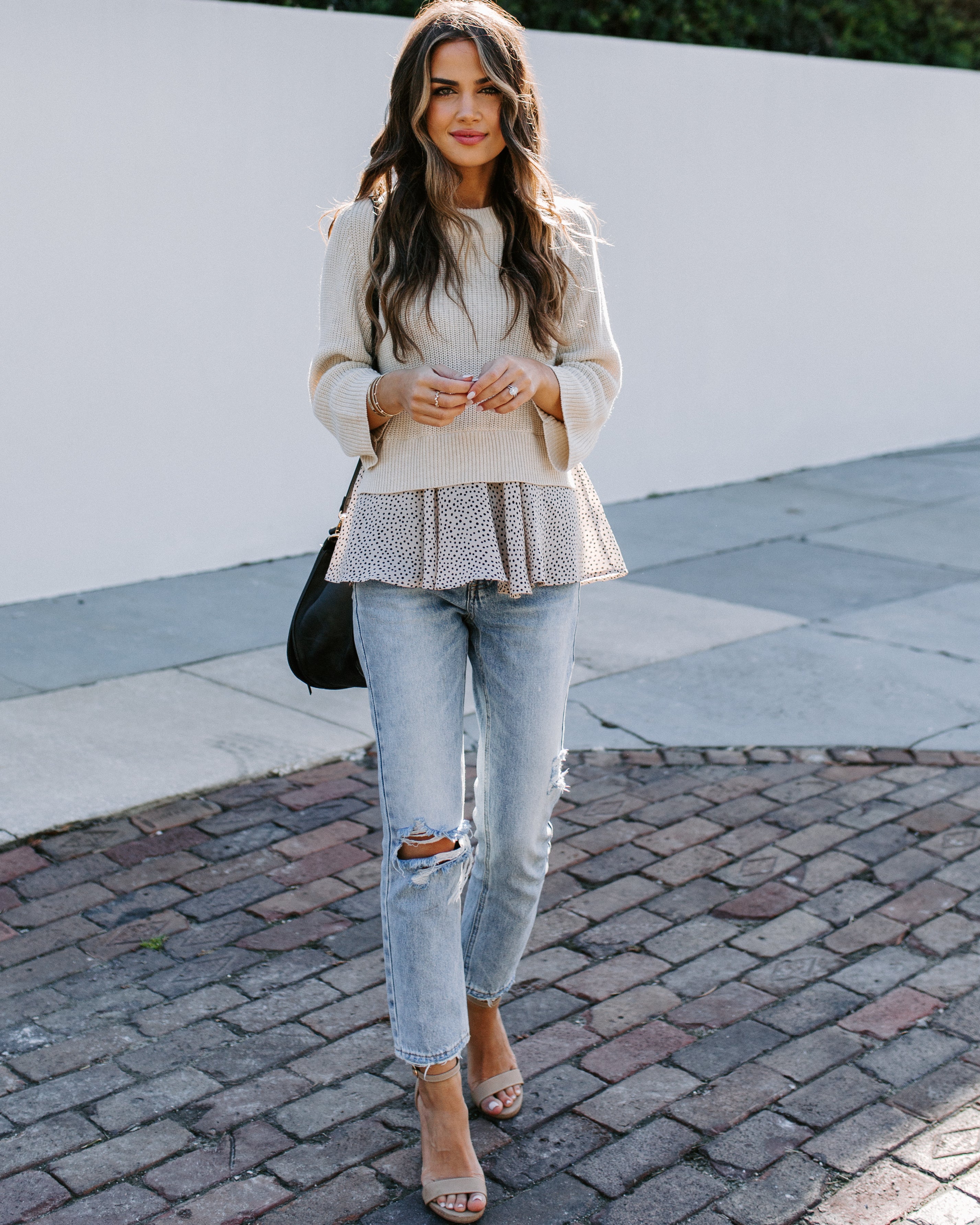 Humble Abode Contrast Knit Sweater Ins Street