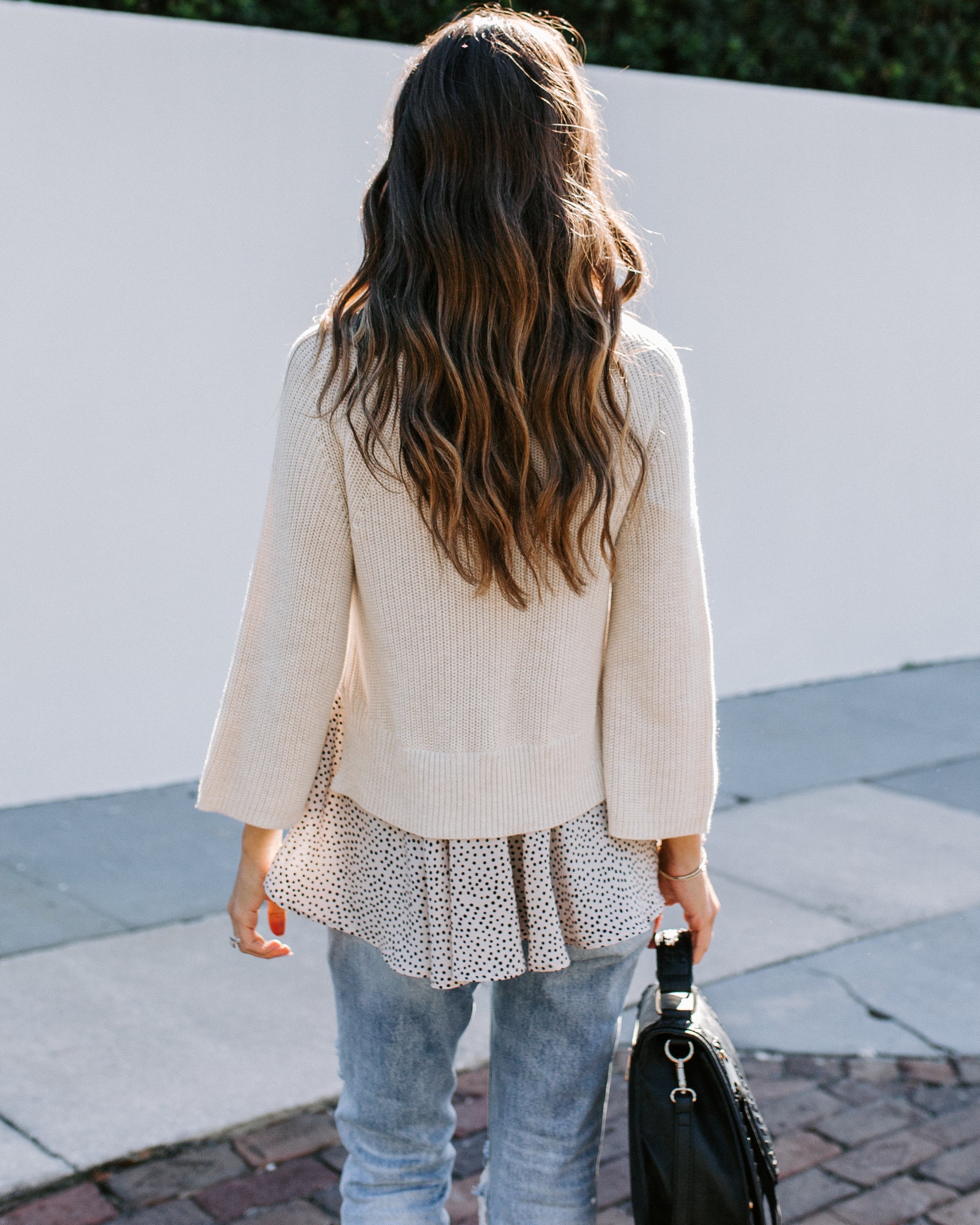 Humble Abode Contrast Knit Sweater Ins Street