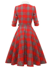 1950s Retro Rockabilly Princess Cosplay Dress plaid Costume Gown Sai Feel