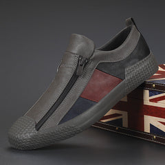 Men's Zipper Korean Style Board Cross Canvas Shoes