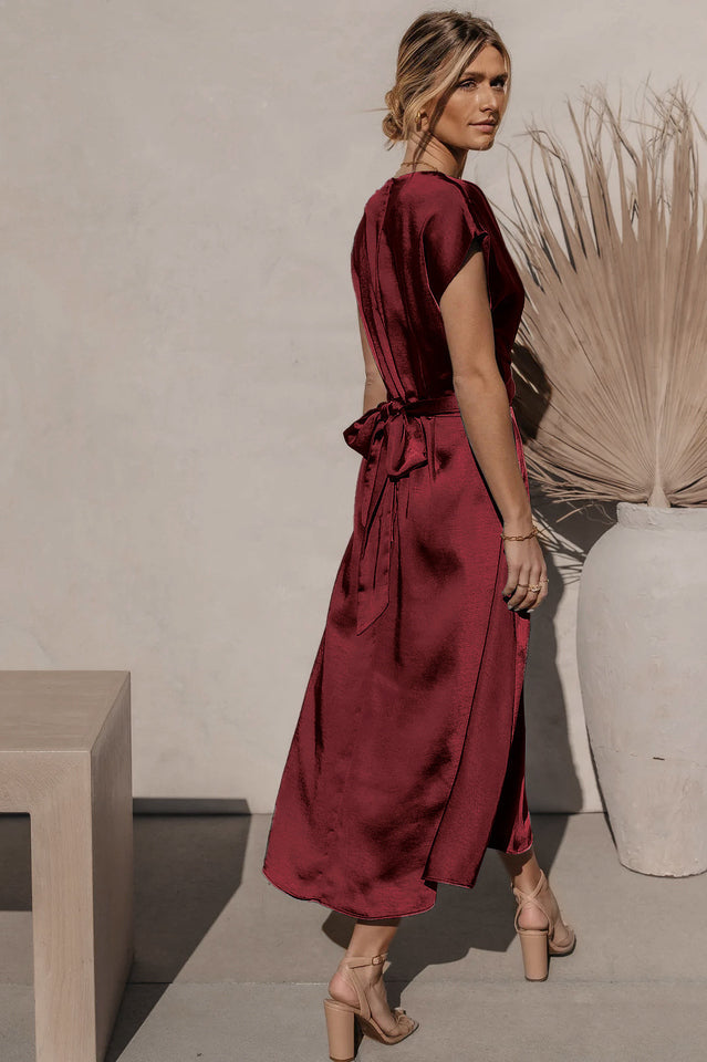 Scoop A-line Satin Bridesmaid Dress