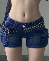 Utility Denim Shorts