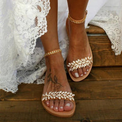 Flache Sandalen für den Sommer für Damen, Strandsandalen