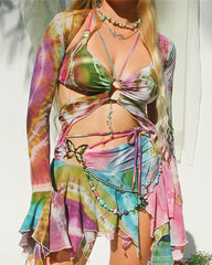 Wassermarmorierter Schmetterlingsrock