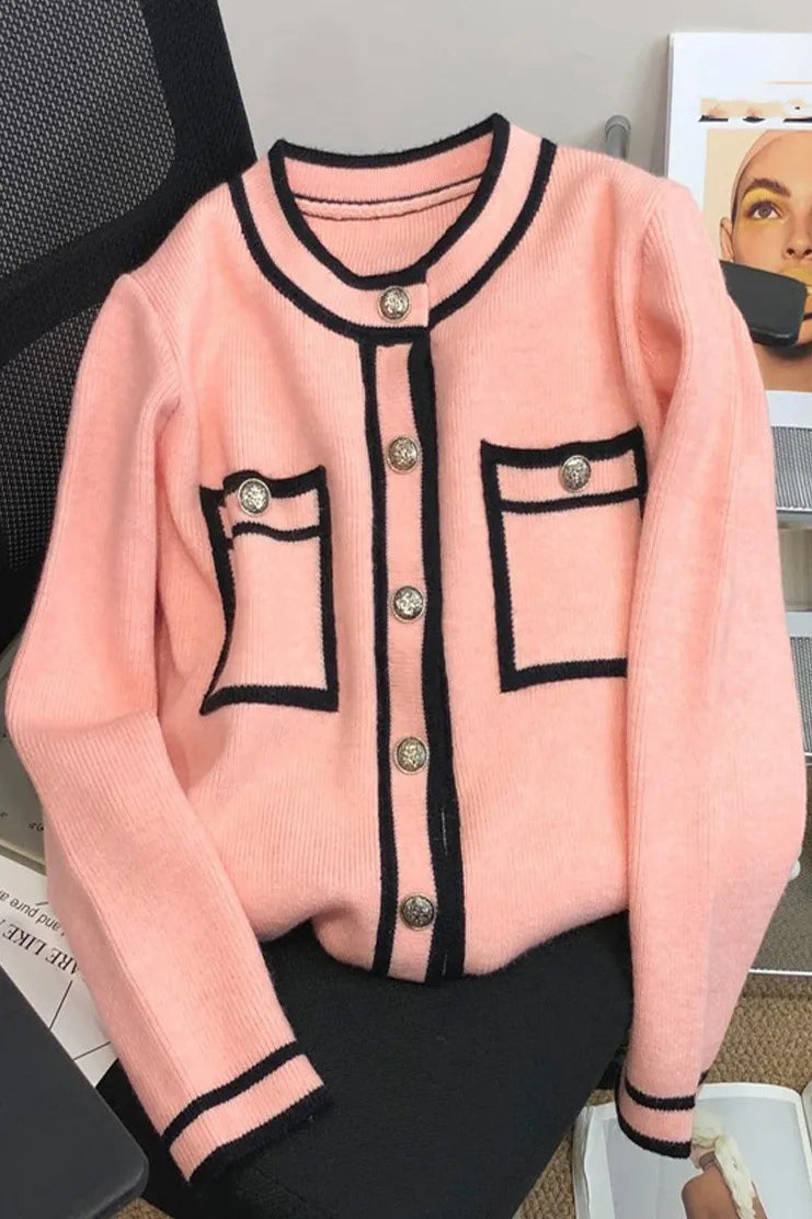 O Neck Cardigan Sweater Knit Sweater