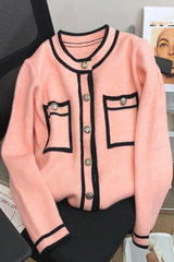 O Neck Cardigan Sweater Knit Sweater
