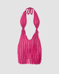 Vortex Blush Rüschen-Tiefausschnittkleid 