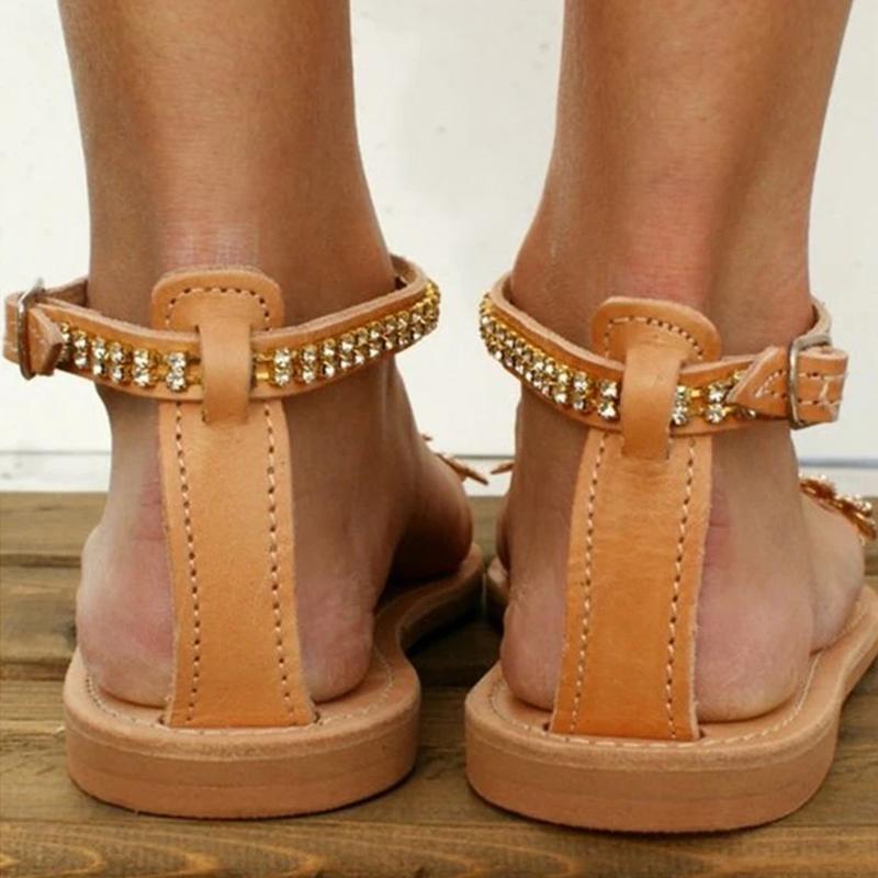 Flache Sandalen für den Sommer für Damen, Strandsandalen