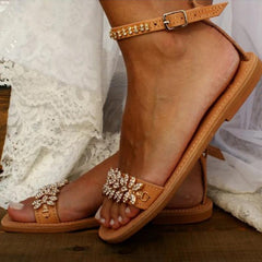 Flache Sandalen für den Sommer für Damen, Strandsandalen