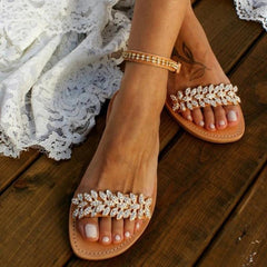 Flache Sandalen für den Sommer für Damen, Strandsandalen
