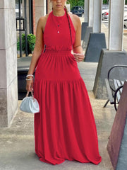 Neckholder-Maxikleid mit rückenfreiem Schnitt