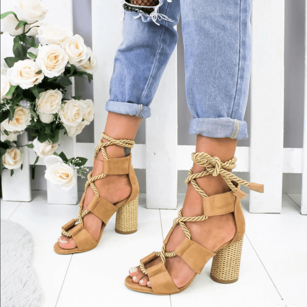 Sun Charming Lace Up Gladiator Sandals