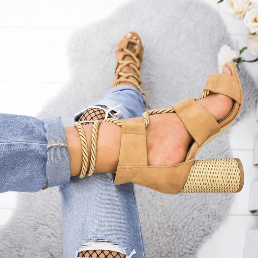 Sun Charming Lace Up Gladiator Sandals