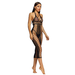 Temptation See-through Fishnet Mesh Bodysuit Underwear Skirt