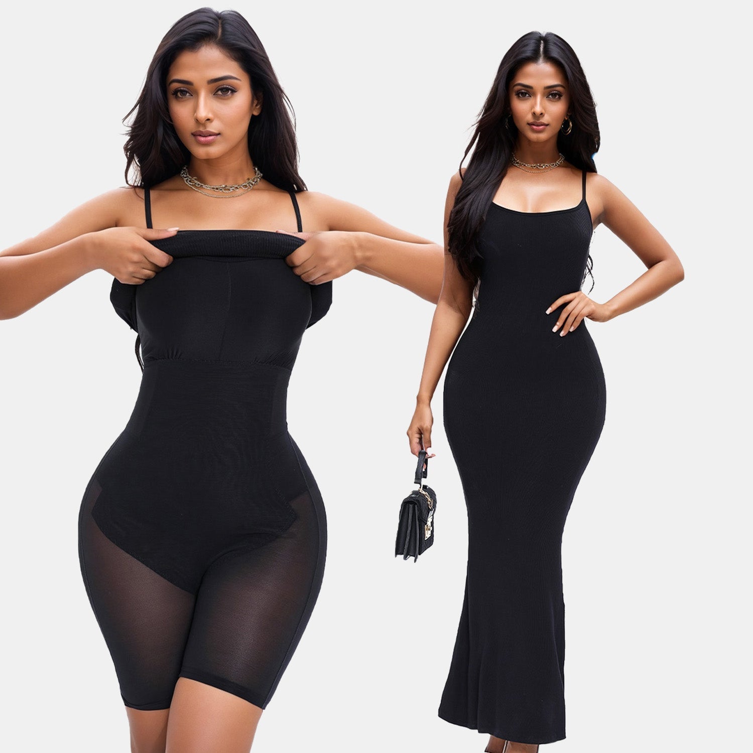 Built-In Shaper Slip Maxi Dress