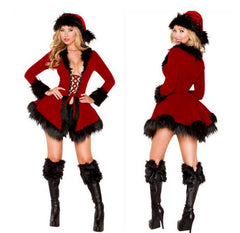 Avidlove Lingerie For Snap Crotch Bodysuit Santa Costumes Deep V Boudior Outfits With Underwire and Belt