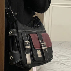 90s Vintage Pu Leather Y2K Crossbody Bag