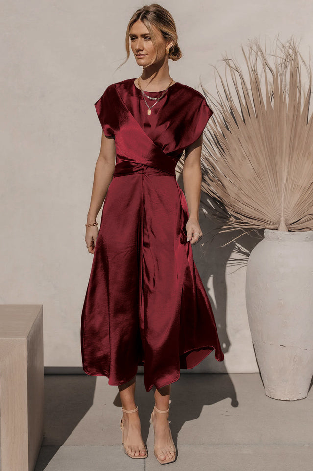 Scoop A-line Satin Bridesmaid Dress