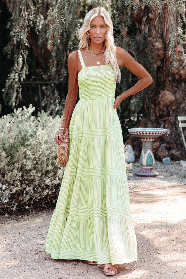 Swing Pleated Maxi Boho Dress Newgew
