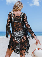 Hollowed-out Tassels Cover Up Dress