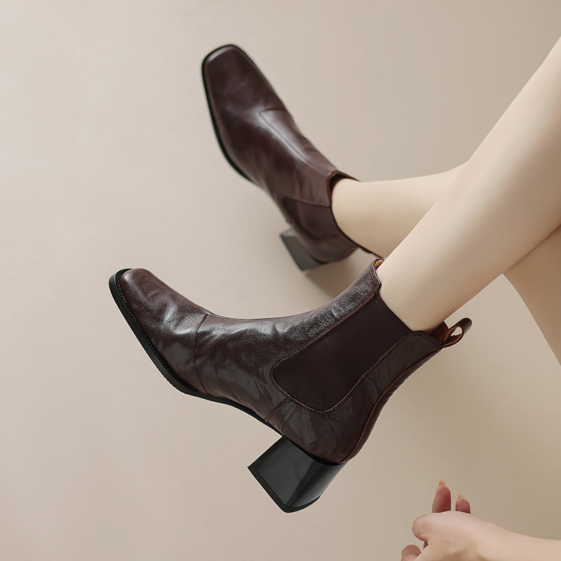 Leather Heeled Chelsea Boot