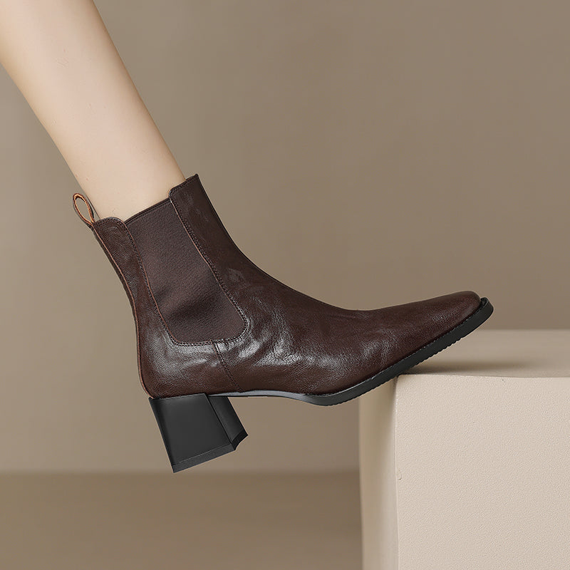 Leather Heeled Chelsea Boot