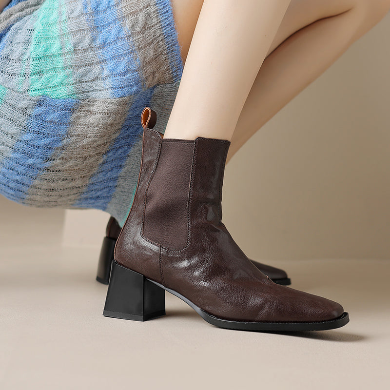 Leather Heeled Chelsea Boot